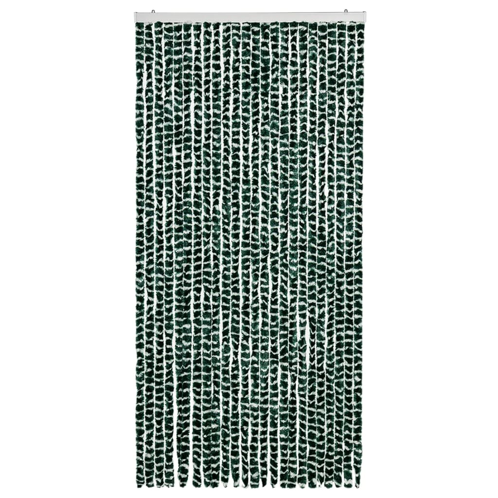 vidaXL Vliegengordijn 100x220 cm chenille groen en wit