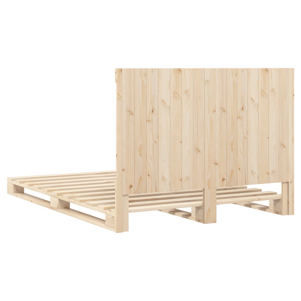 vidaXL Bedframe met hoofdbord massief grenenhout 160x200 cm