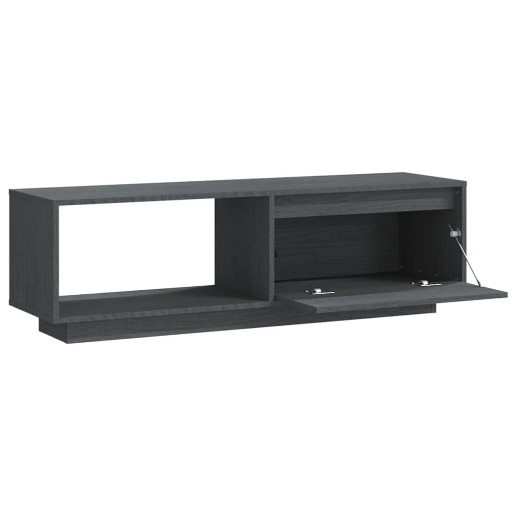 vidaXL Tv-meubel 110x30x33,5 cm massief grenenhout grijs