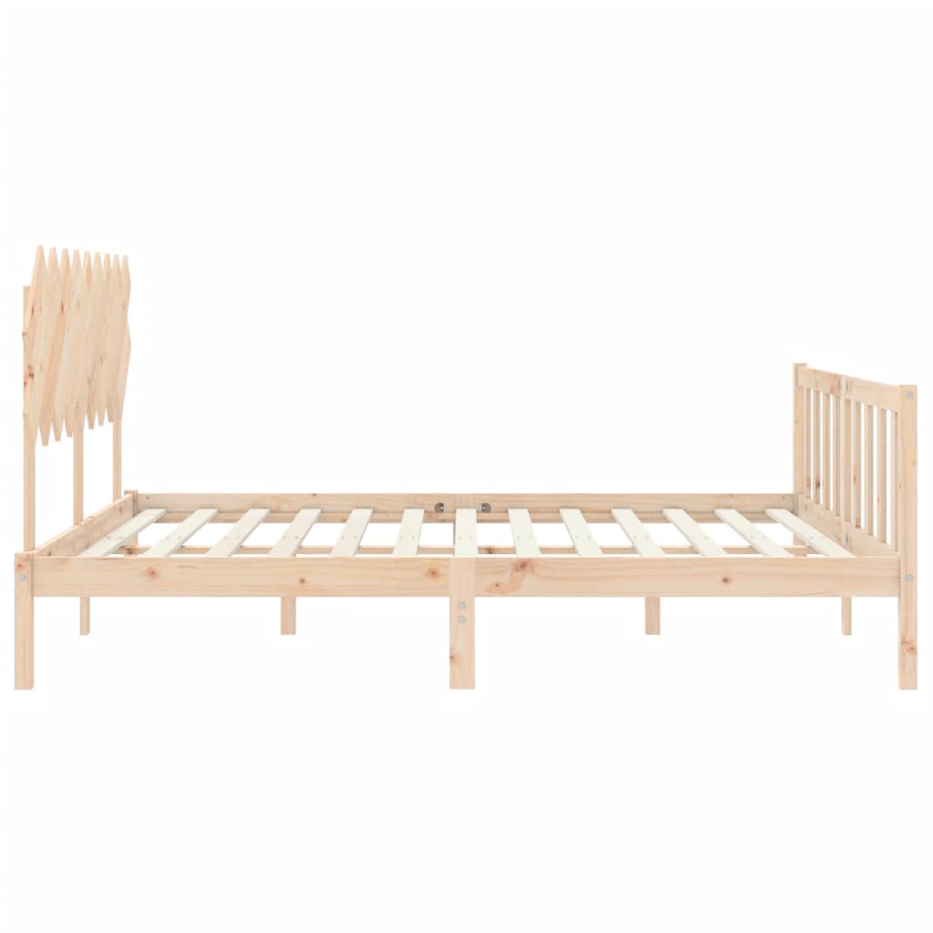 vidaXL Bedframe met hoofdbord massief hout