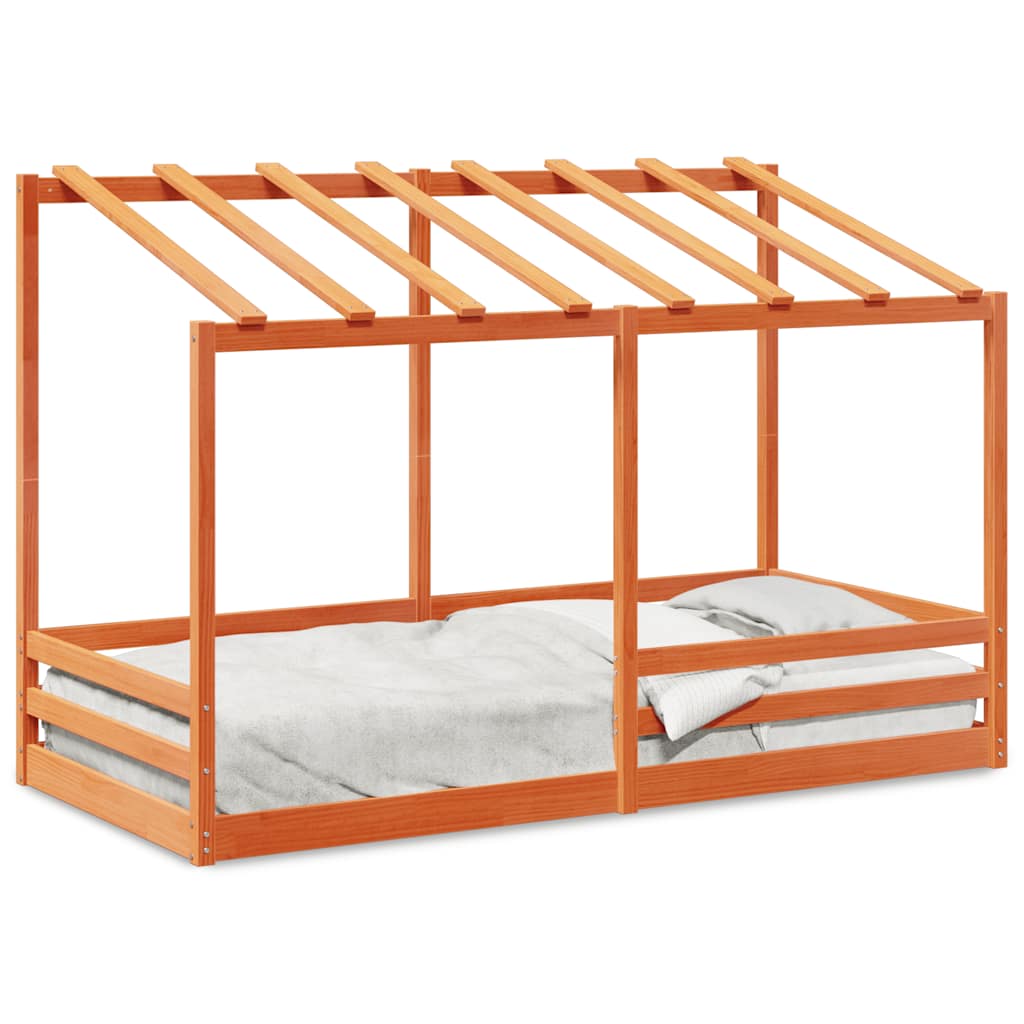 VidaXL Kinderbed Met Huisje En Bankje Massief Grenen Wit 80x200 Cm 758999788