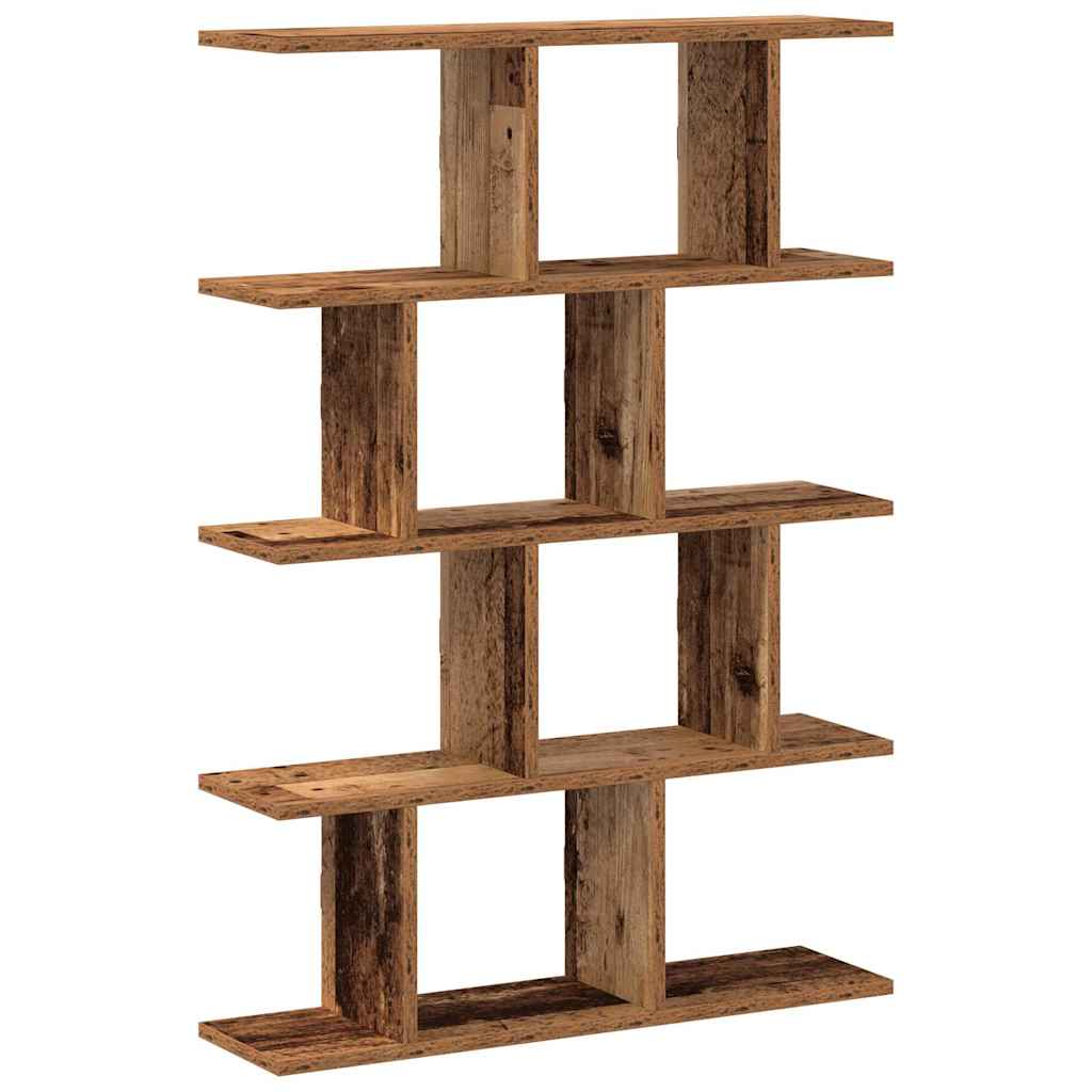 Wandschap kubus 12 vakken bewerkt hout oud houtkleurig kopen