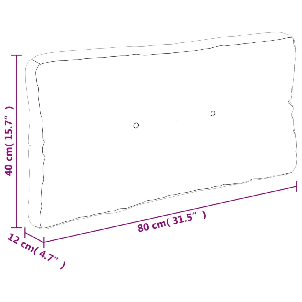 vidaXL Palletkussen bladpatroon 80x40x12 cm stof