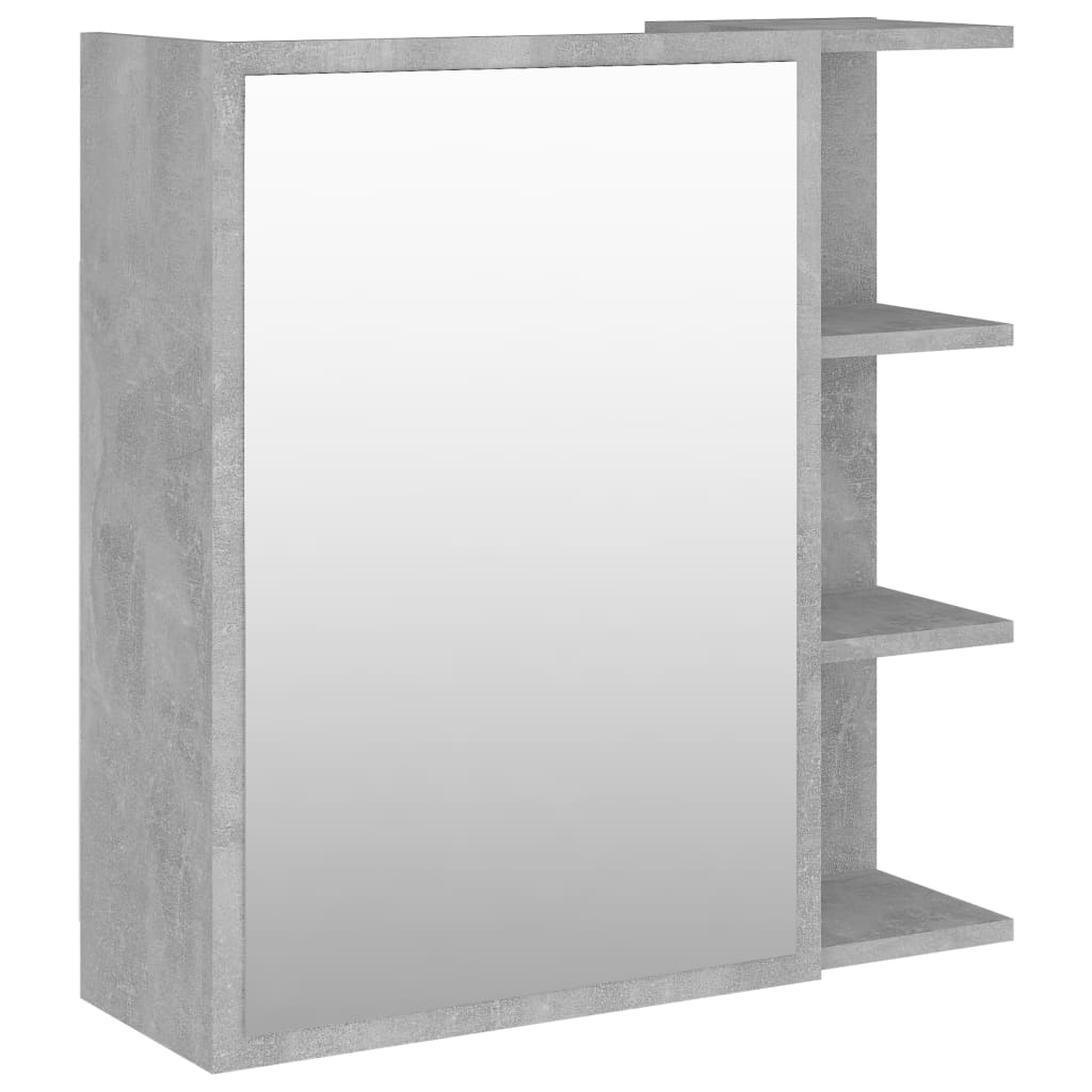 vidaXL Badkamerspiegelkast 62,5x20,5x64 cm bewerkt hout betongrijs