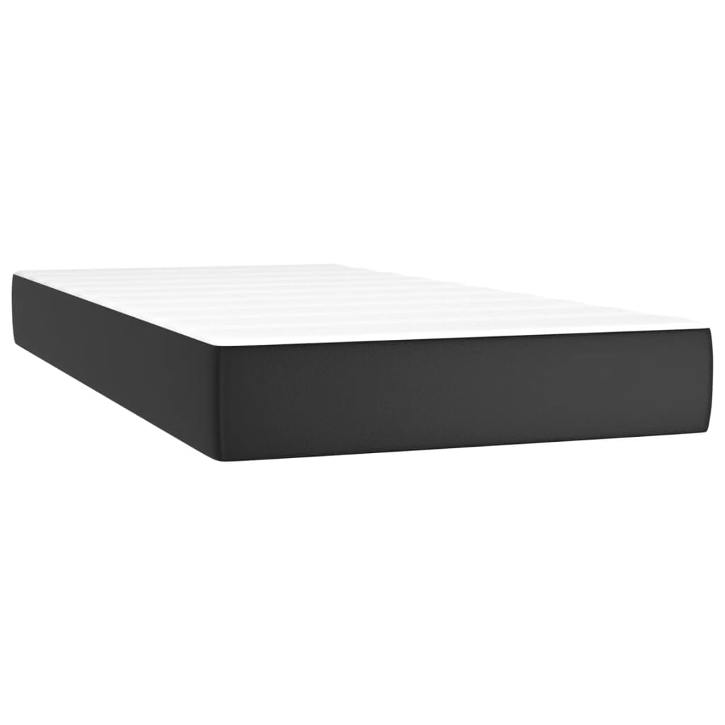 vidaXL Boxspring met matras en LED kunstleer zwart 90x200 cm