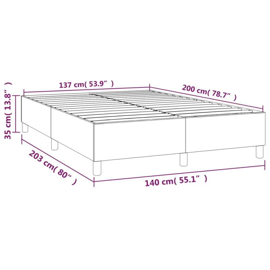 vidaXL Bedframe kunstleer bruin 140x200 cm