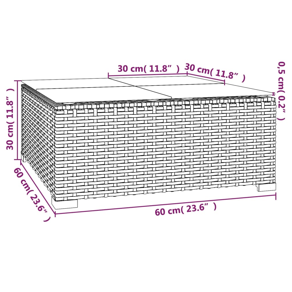 vidaXL 6-delige Loungeset met kussens poly rattan zwart