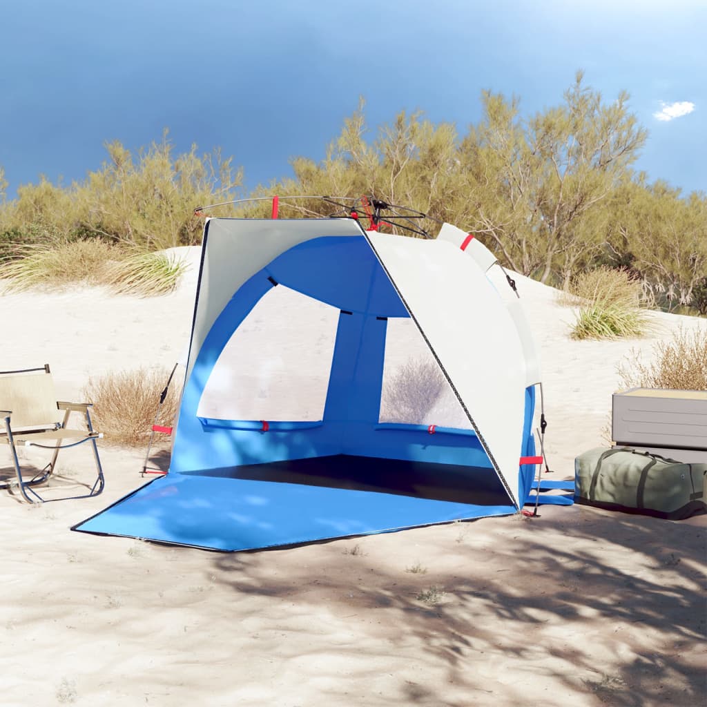 vidaXL Strandtent 2-persoons waterdicht snelontgrendeling azuurblauw