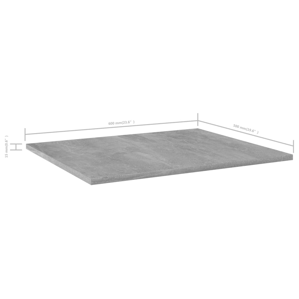 vidaXL Wandschappen 4 st 60x50x1,5 cm spaanplaat betongrijs