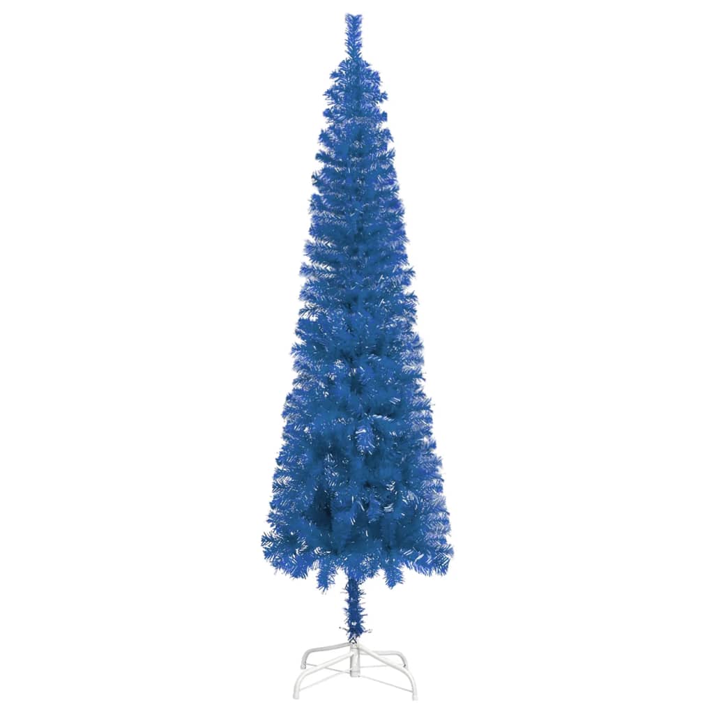 vidaXL Kerstboom met LED's en kerstballen smal 150 cm blauw