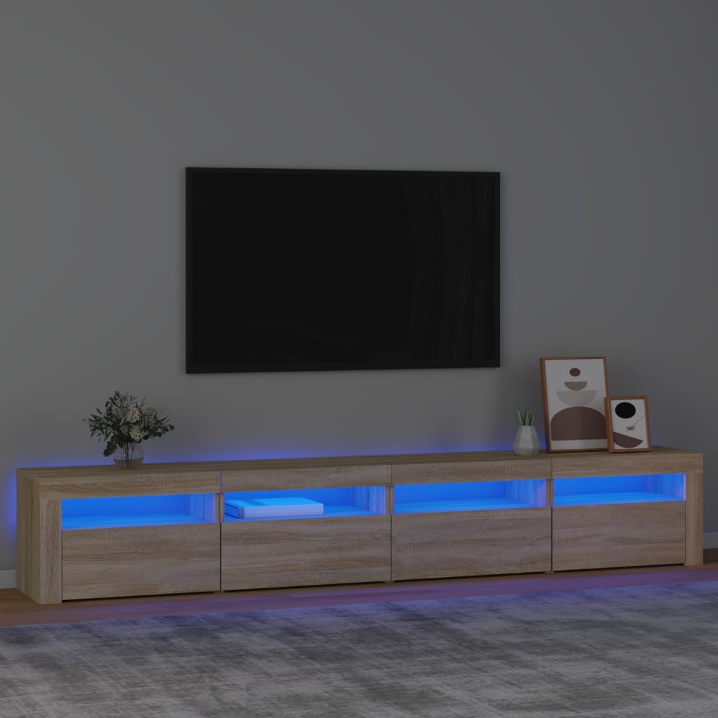 vidaXL Tv-meubel met LED-verlichting 240x35x40 cm sonoma eikenkleurig