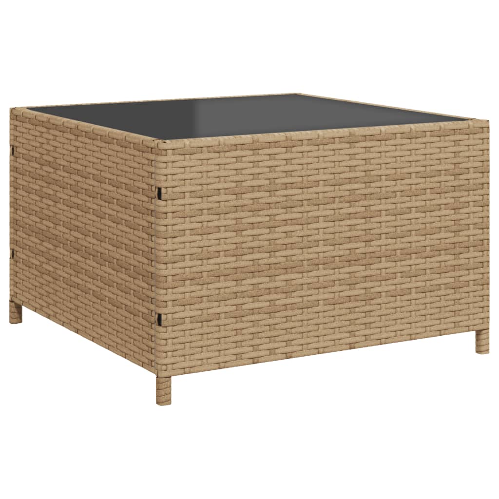 vidaXL Tuinbank met tafel en kussens L-vormig poly rattan zwart