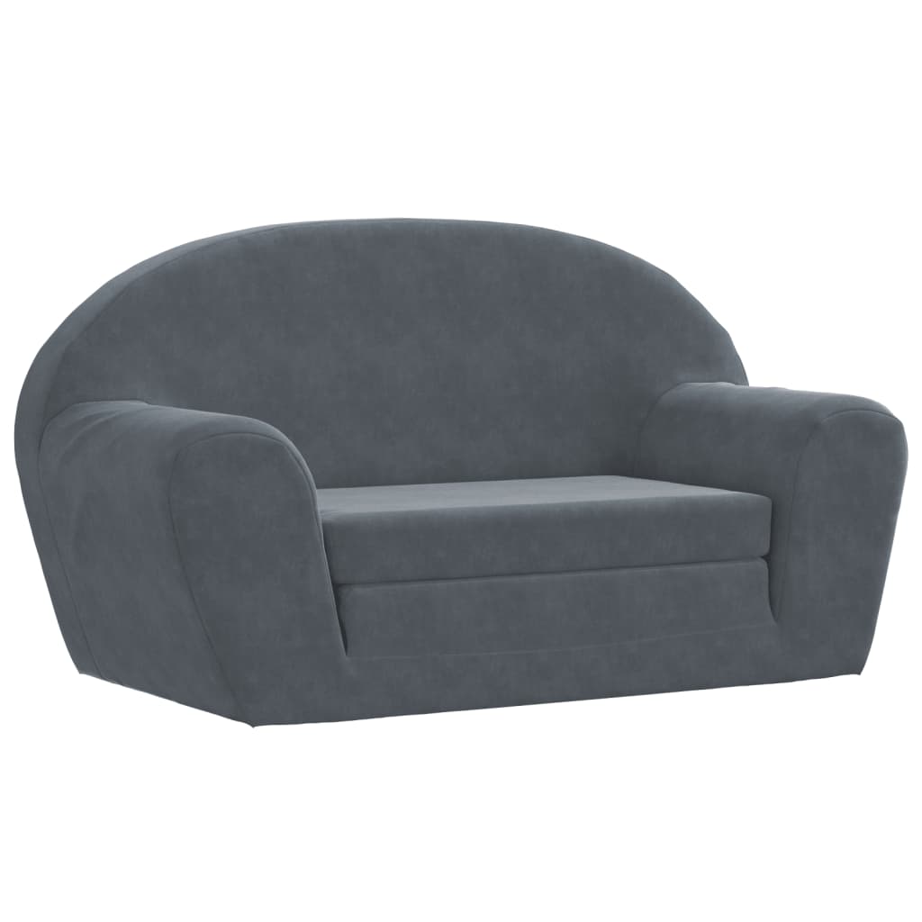 vidaXL Loungestoel voor kinderen uitklabaar grijs