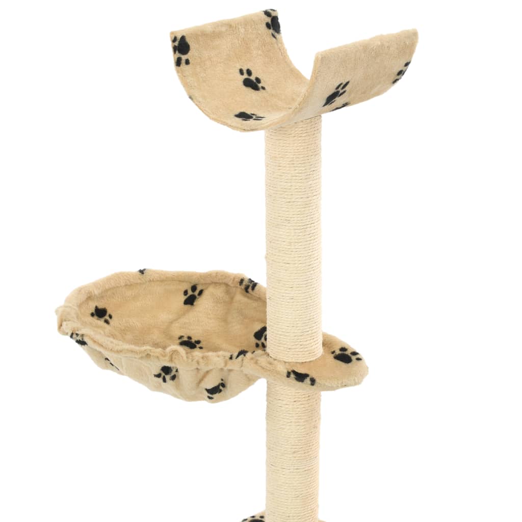vidaXL Kattenkrabpaal met sisal krabpalen 105 cm pootafdrukken beige