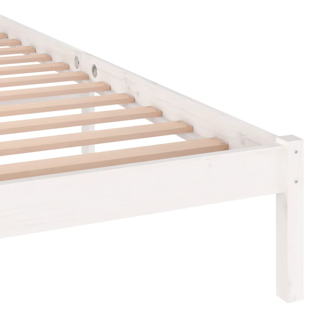 vidaXL Bedframe massief grenenhout wit 140x200 cm