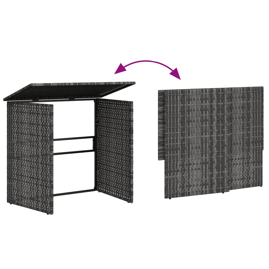 vidaXL Tuinbank met tafel en kussens L-vormig poly rattan grijs