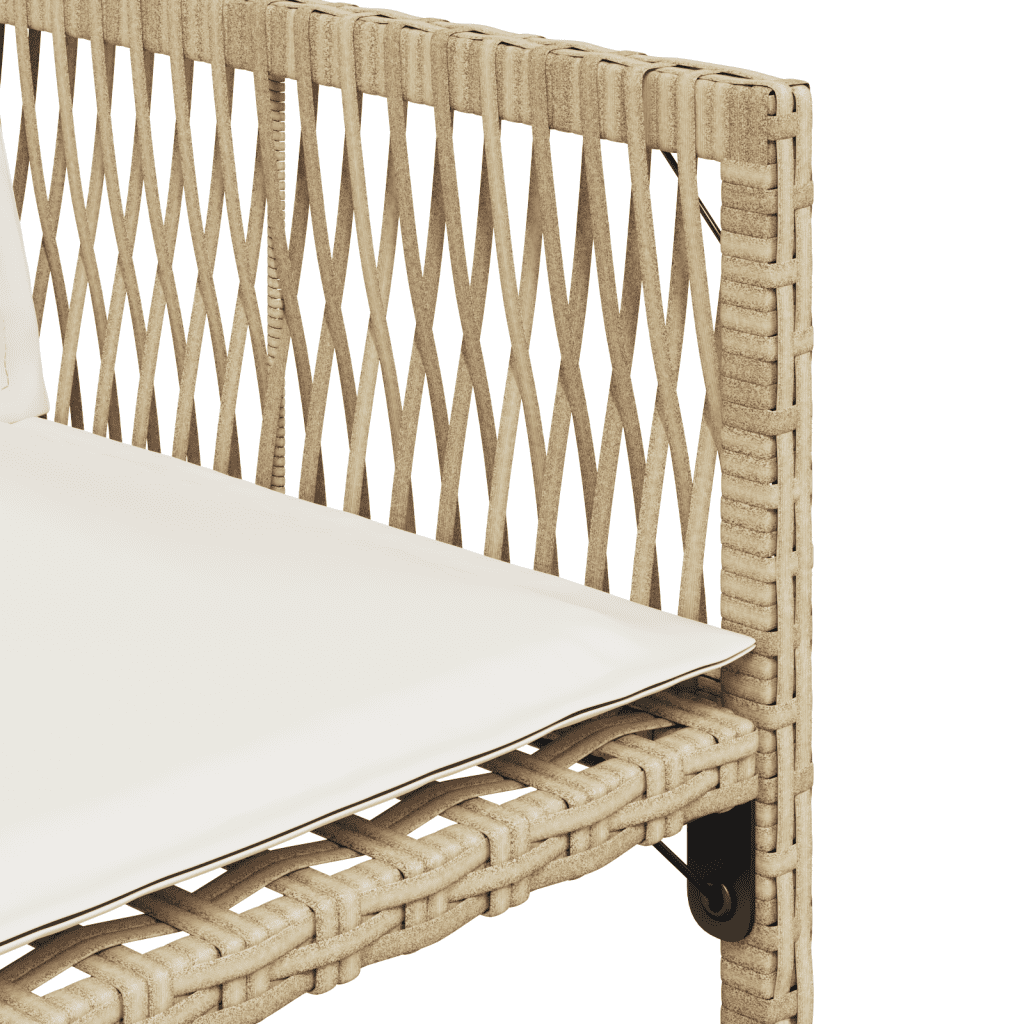 vidaXL 9-delige Tuinset met kussens poly rattan beige