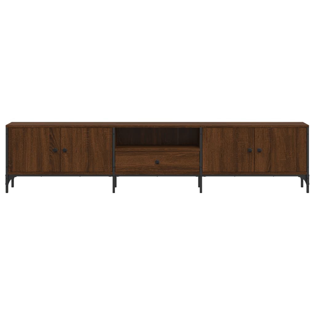 vidaXL Tv-meubel met lade 200x25x44 cm bewerkt hout bruineikenkleurig
