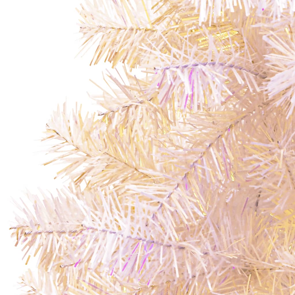 vidaXL Kunstkerstboom met iriserende uiteinden 210 cm PVC wit