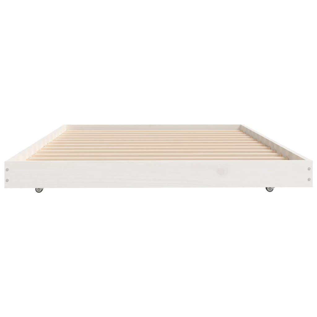 vidaXL Bedframe zonder matras massief grenenhout wit 140x200 cm