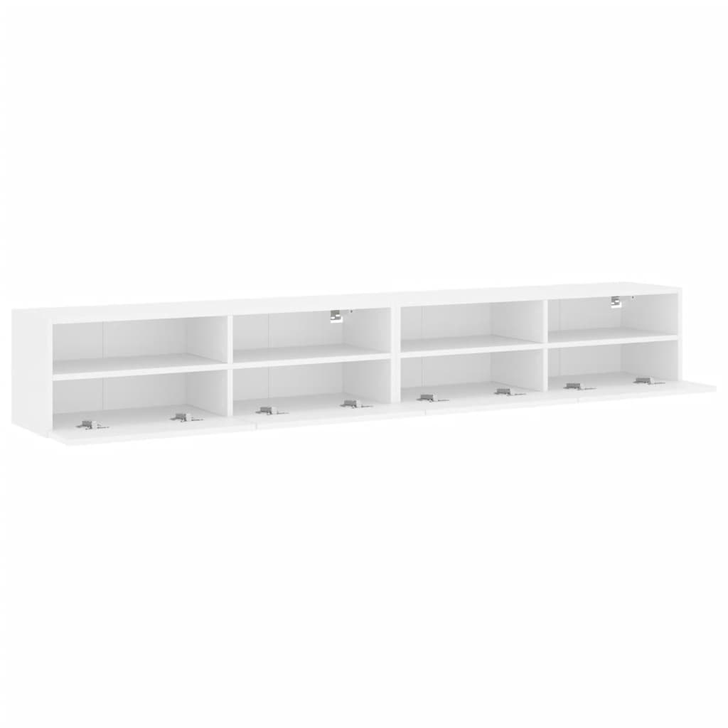 vidaXL Tv-wandmeubels 2 st 100x30x30 cm bewerkt hout wit