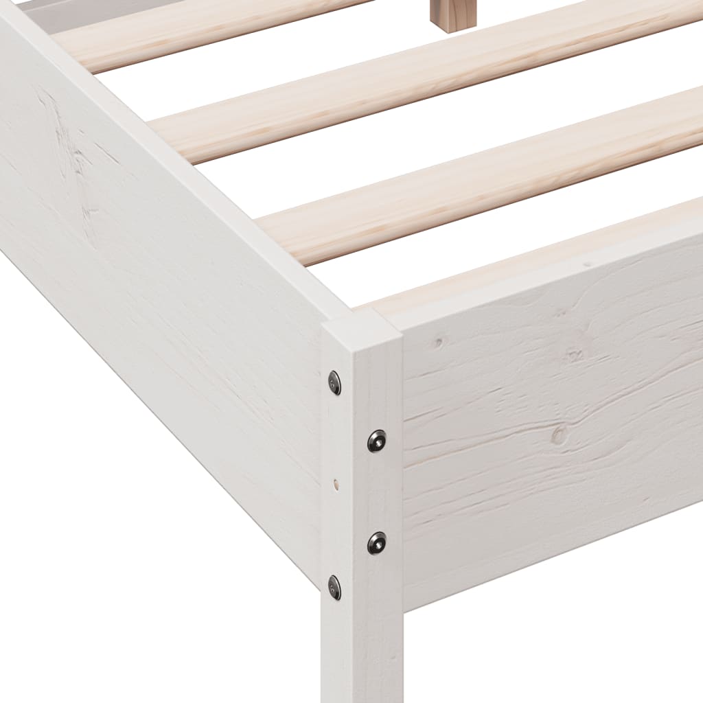 vidaXL Bedframe met hoofdbord massief grenenhout wit 160x200 cm
