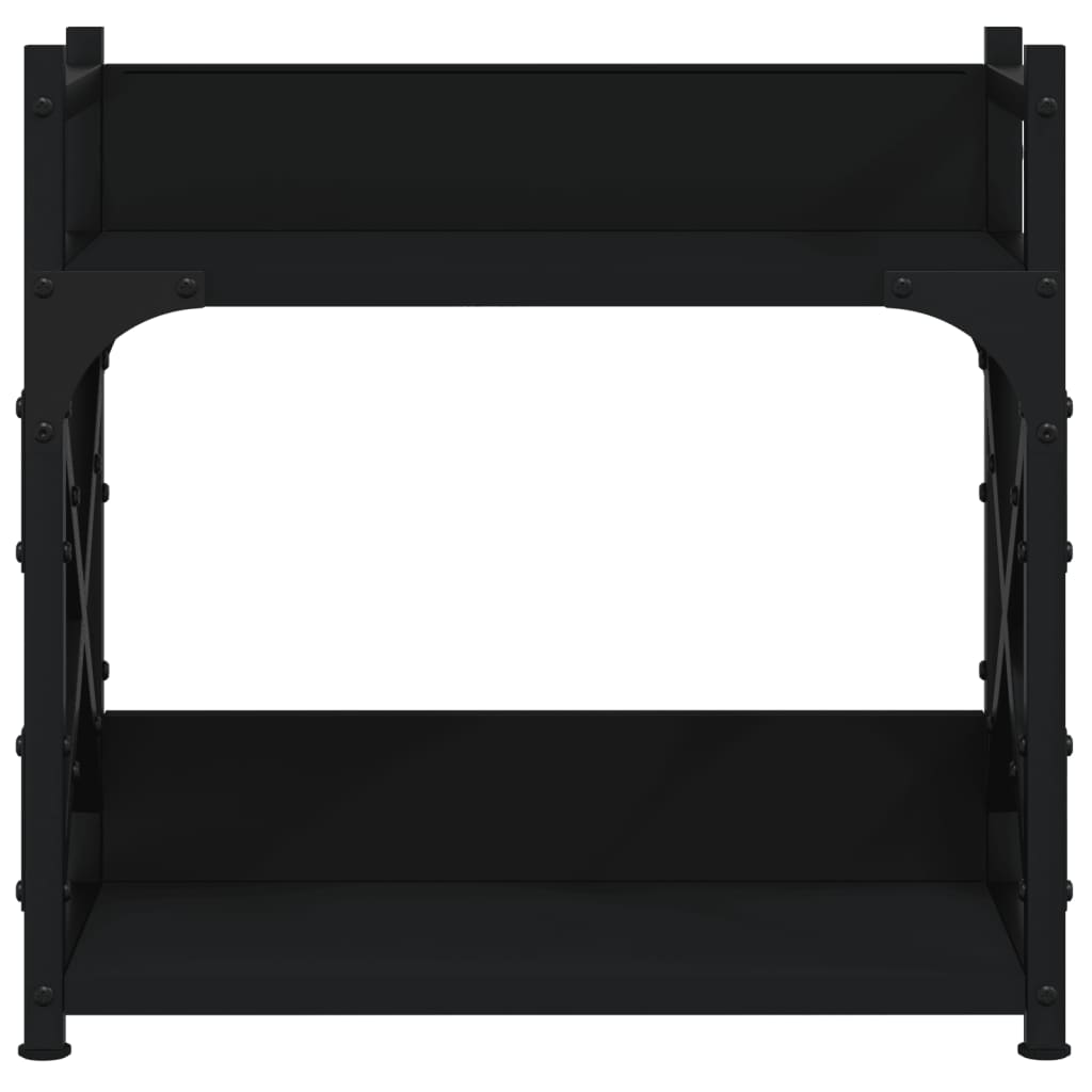 vidaXL Printerstandaard 2-laags 40x20x40 cm bewerkt hout zwart