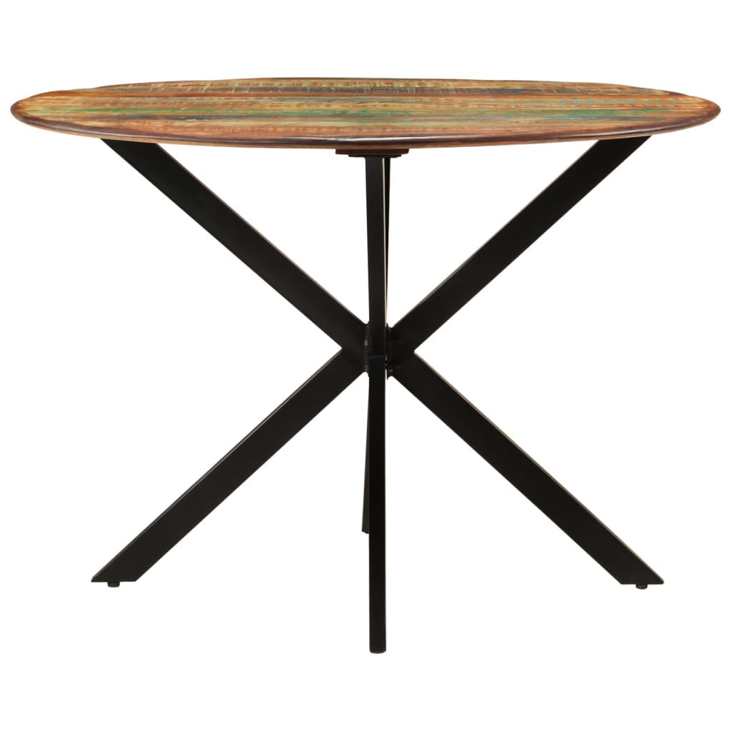 vidaXL Eettafel Ø110x78 cm massief gerecycled hout en staal
