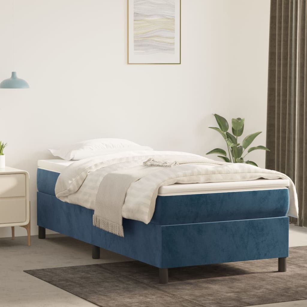 vidaXL Bedframe fluweel donkerblauw 80x200 cm