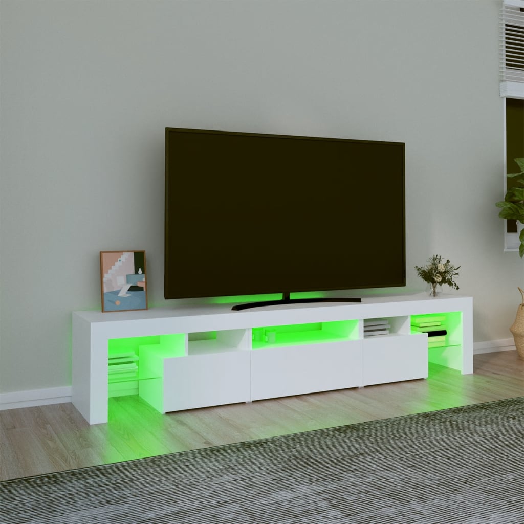 vidaXL Tv-meubel met LED-verlichting 200x36,5x40 cm wit