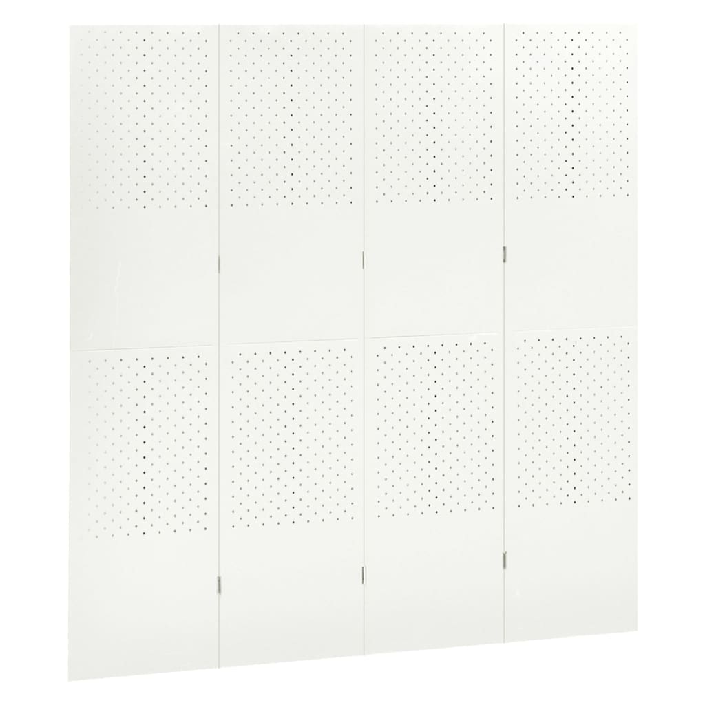 vidaXL Kamerscherm met 4 panelen 160x180 cm staal wit