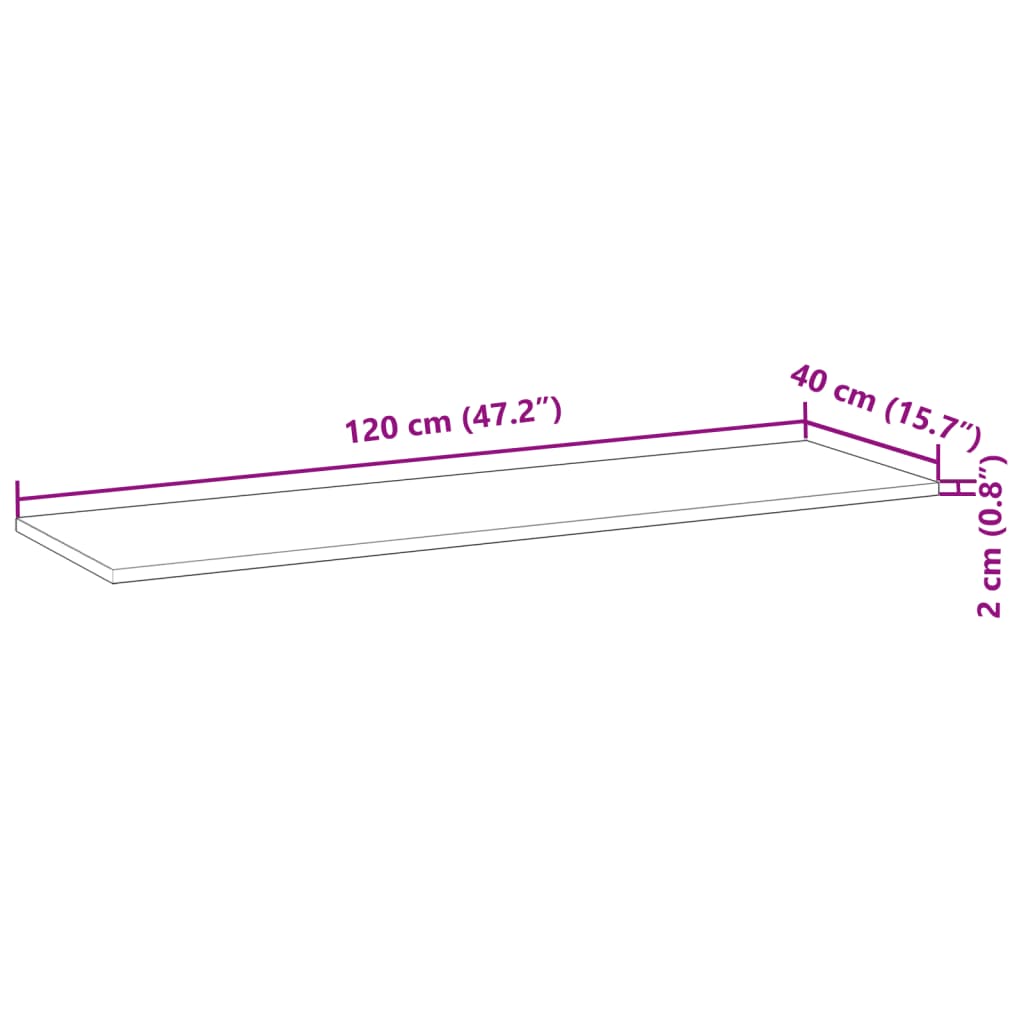 vidaXL Wandschap zwevend olieafwerking 120x40x2 cm massief acaciahout