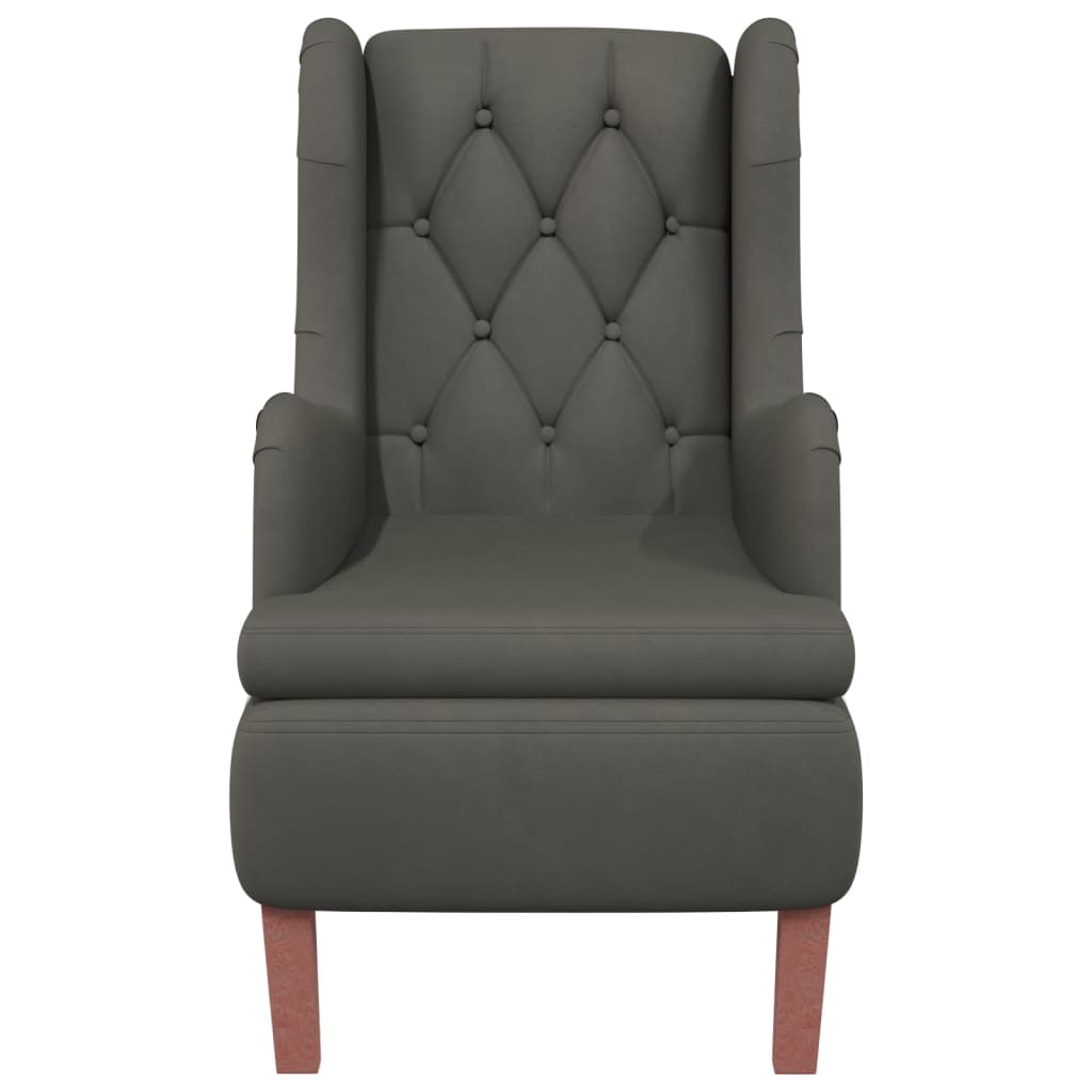 vidaXL Fauteuil met voetenbank fluweel donkergrijs