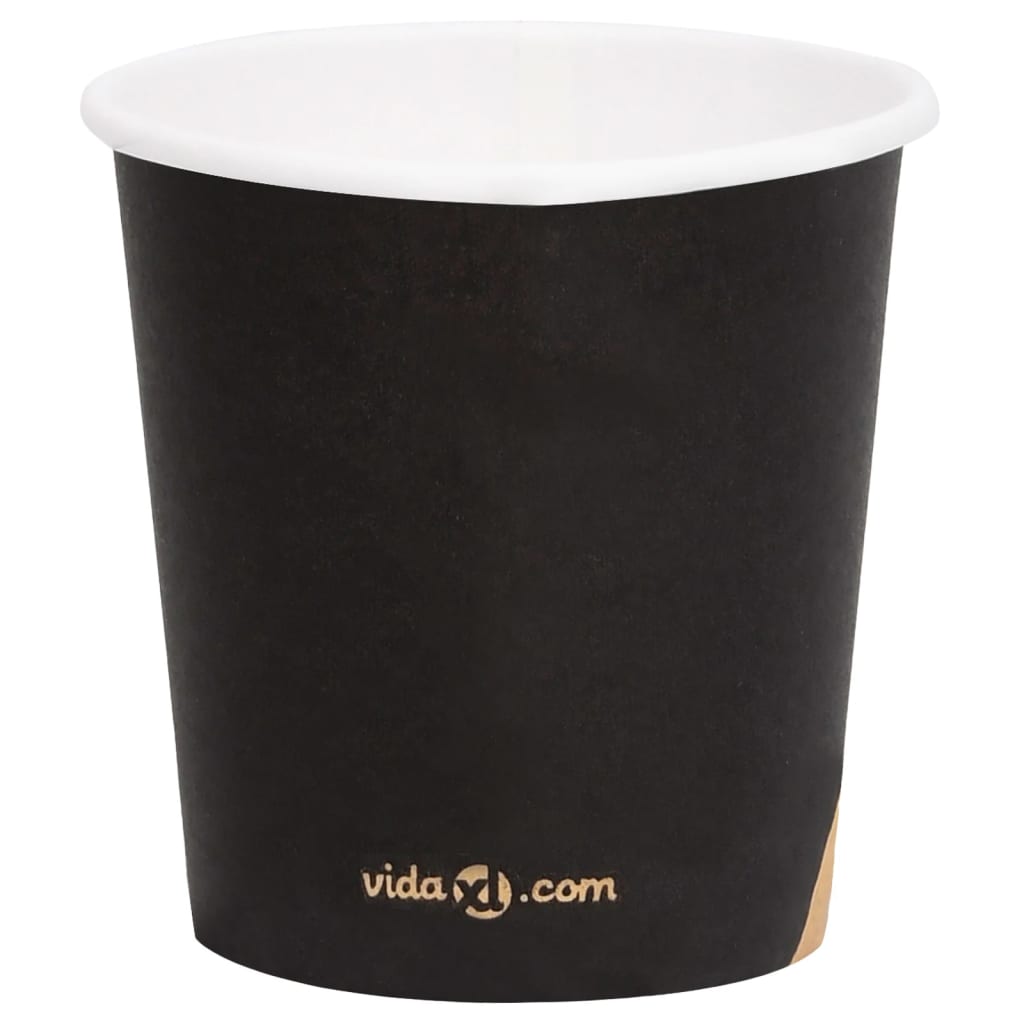 vidaXL 1000 st Koffiebekers 120 ml papier zwart