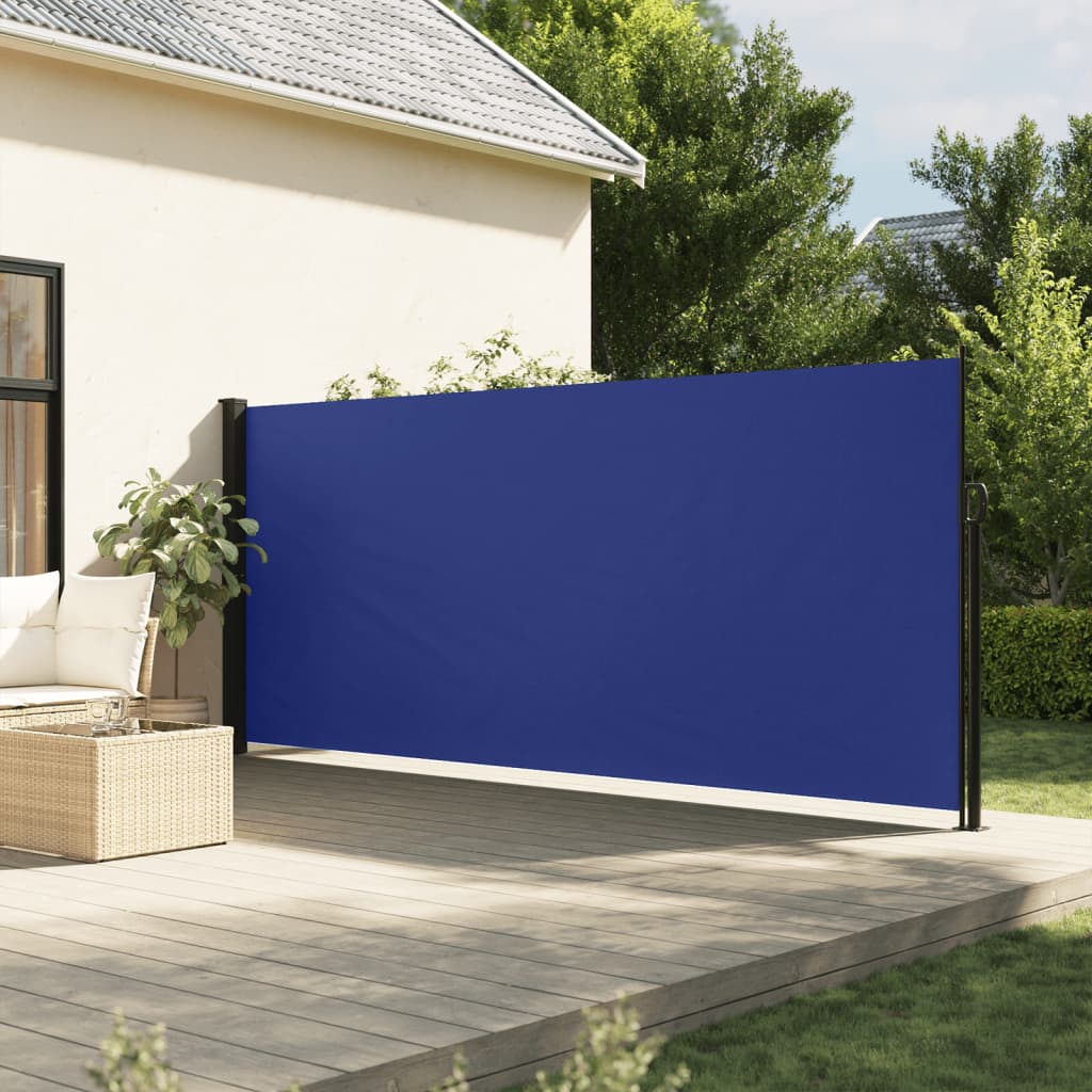 vidaXL Windscherm uittrekbaar 160x600 cm blauw