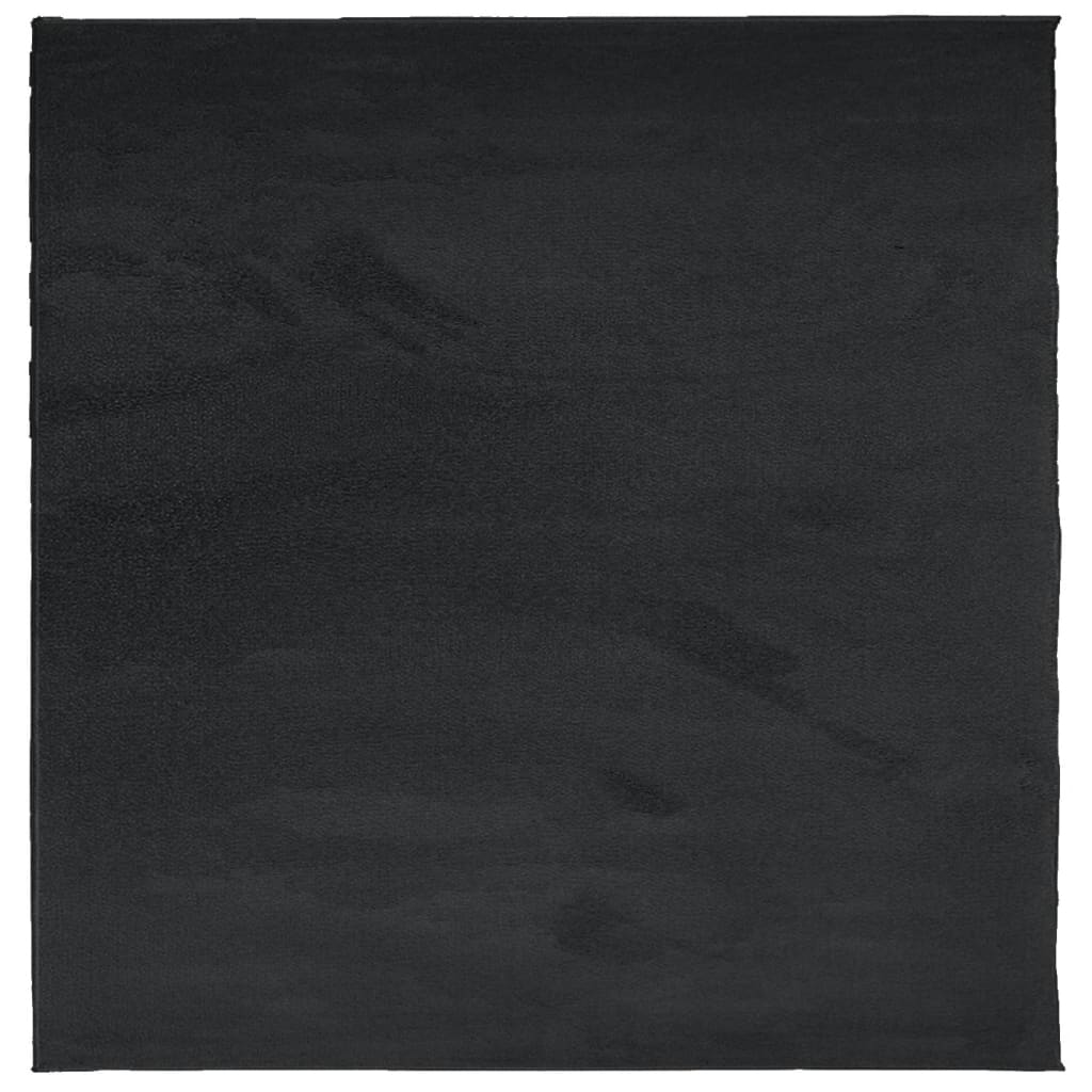 vidaXL Vloerkleed OVIEDO laagpolig 160x160 cm zwart