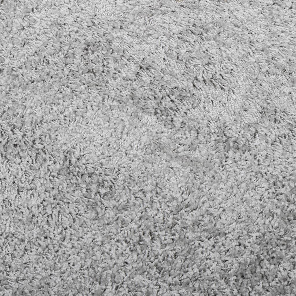 vidaXL Vloerkleed PAMPLONA shaggy hoogpolig modern Ø 240 cm grijs