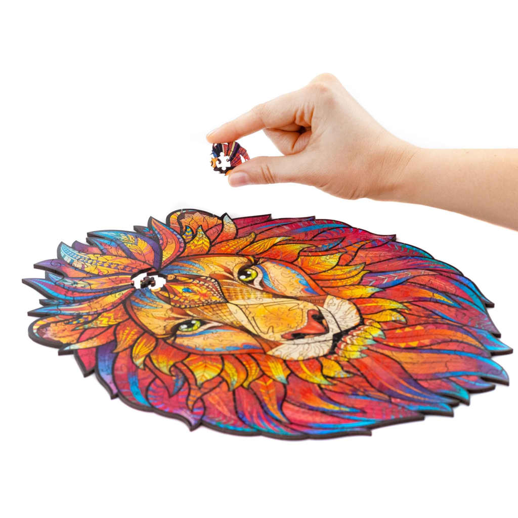 UNIDRAGON Puzzel Mysterious Lion 192 stukjes medium 24x31 cm hout