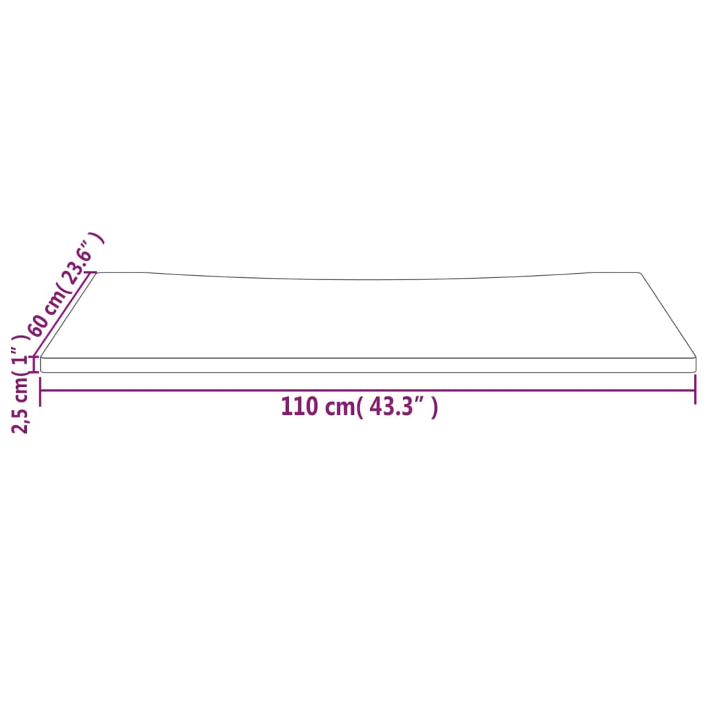 vidaXL Bureaublad 110x60x2,5 cm massief grenenhout wit