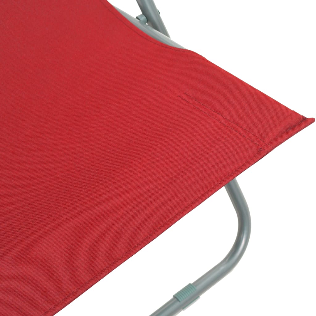 vidaXL Strandstoelen inklapbaar 2 st staal en oxford stof rood