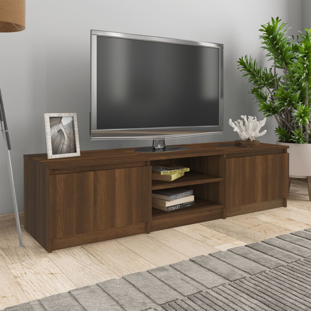 vidaXL Tv-meubel 140x40x35,5 cm bewerkt hout bruineikenkleurig