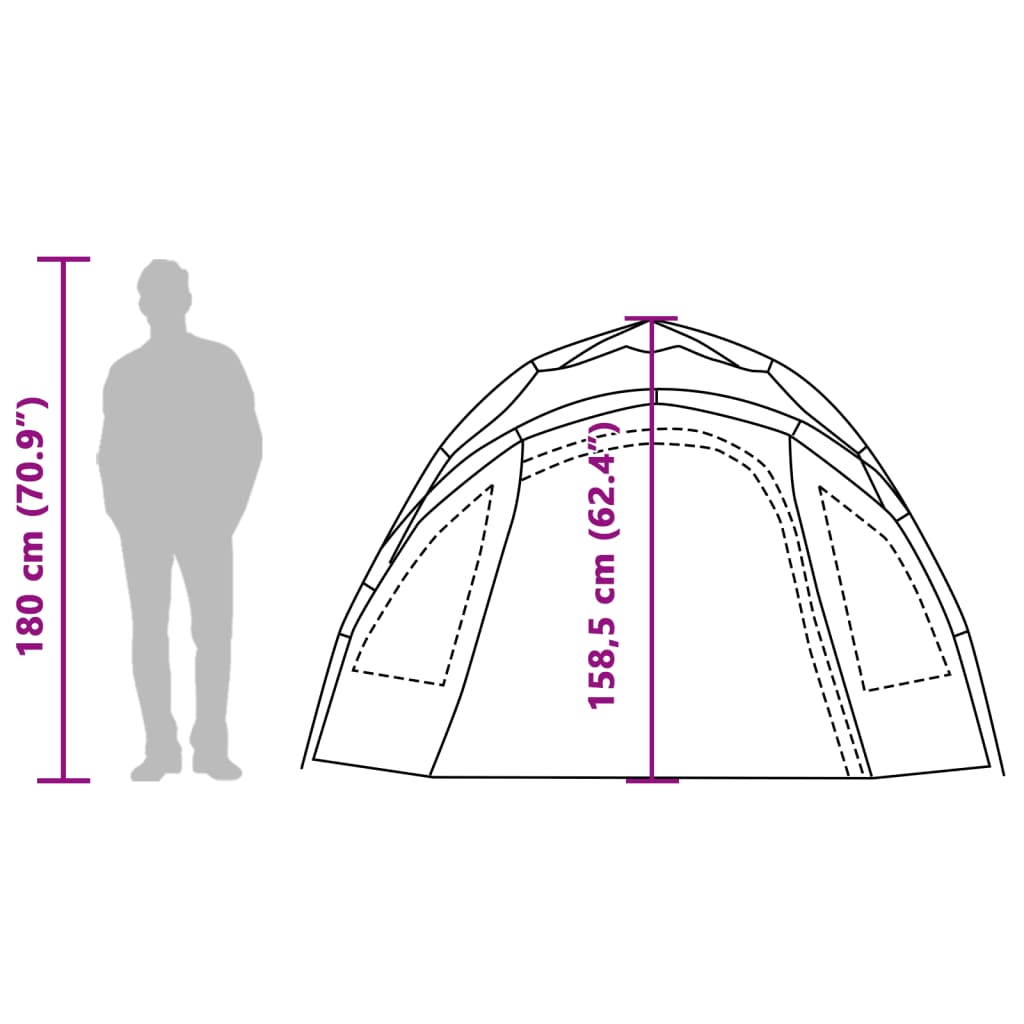 vidaXL Koepeltent 3-persoons snelontgrendeling blauw