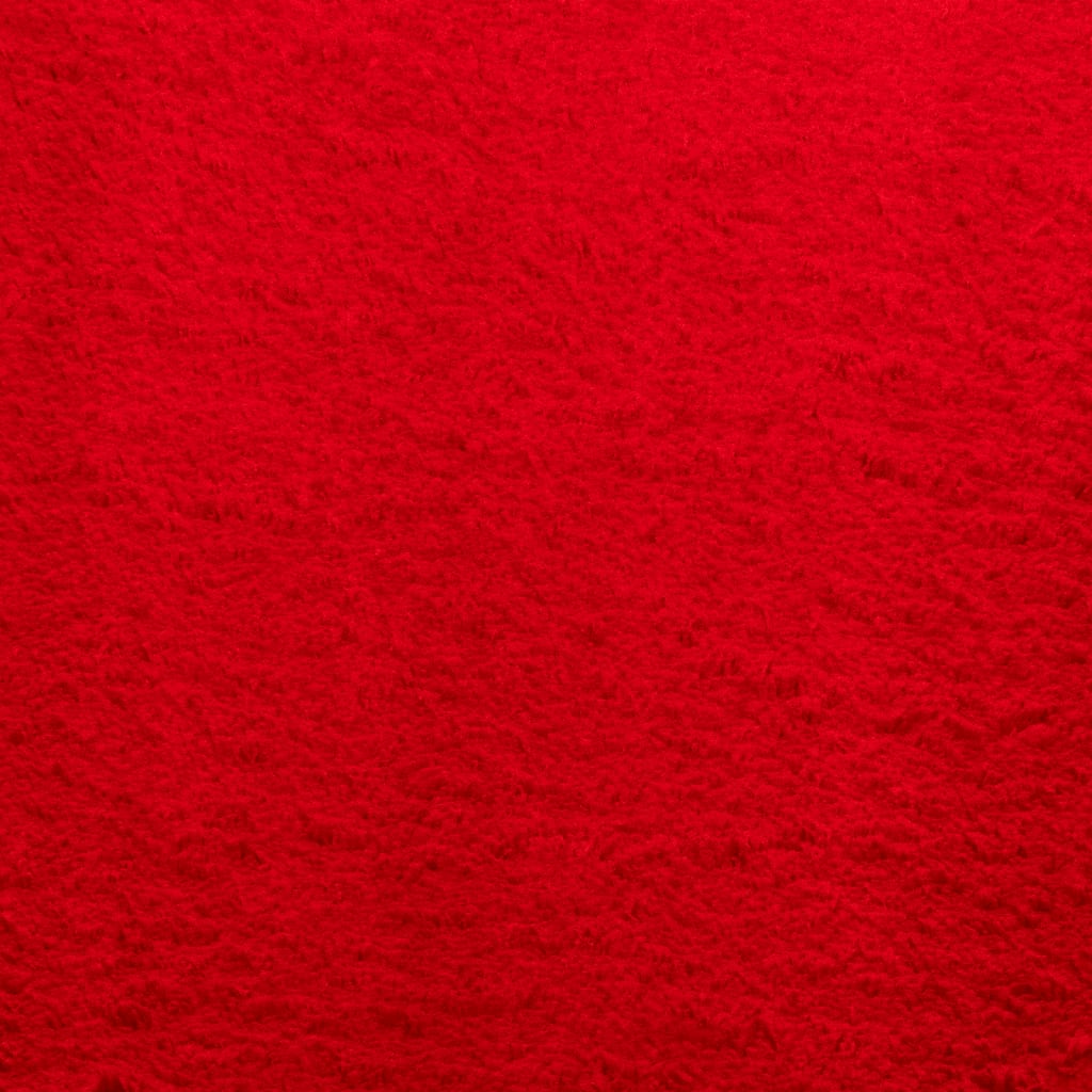 vidaXL Vloerkleed HUARTE laagpolig zacht wasbaar Ø 160 cm rood