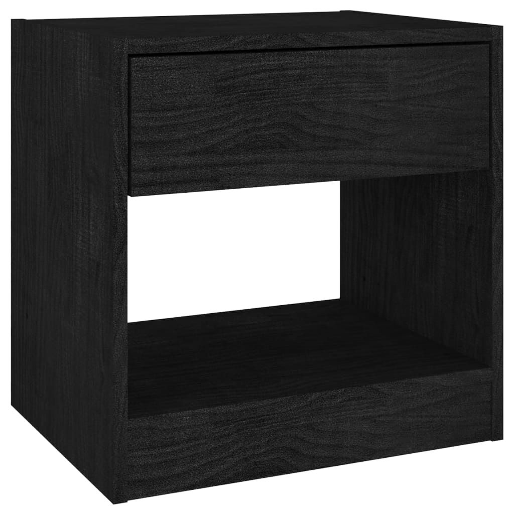 vidaXL Nachtkastjes 2 st 40x31x40 cm massief grenenhout zwart