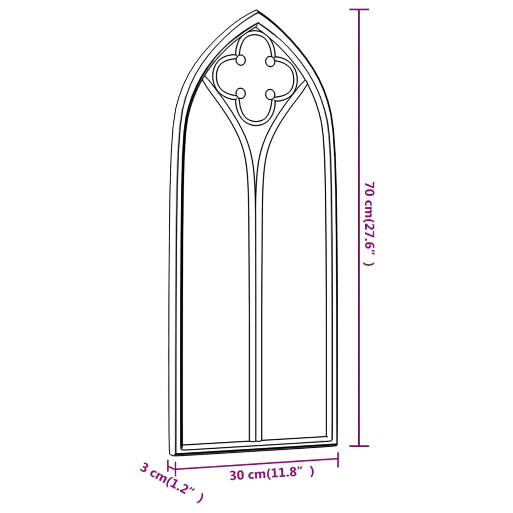 vidaXL Tuinspiegel 70x30 cm ijzer zwart