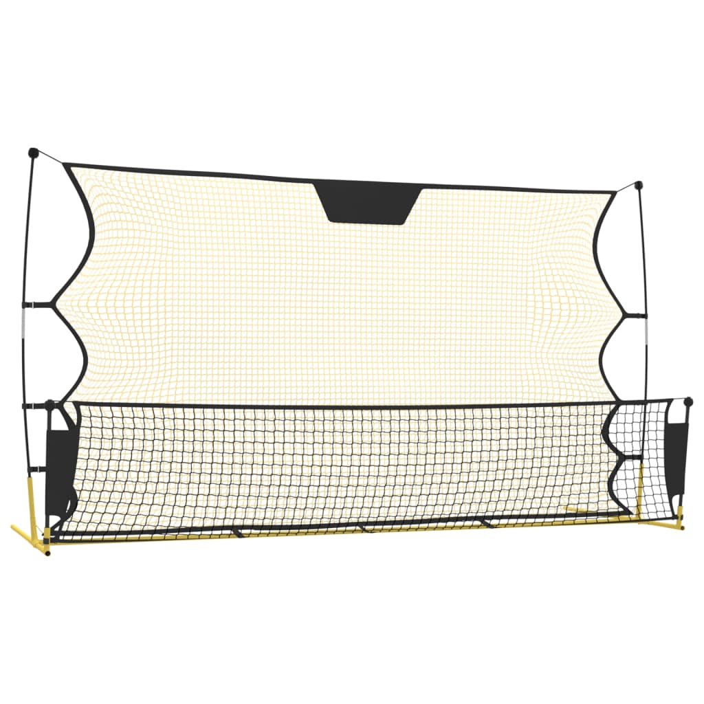 vidaXL Voetbal reboundnet 183x85x120 cm polyester zwart en geel