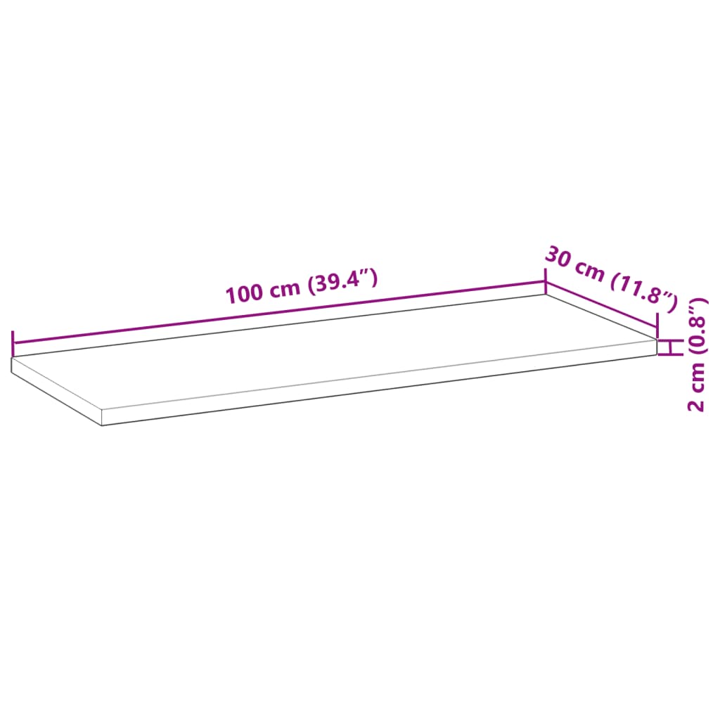 vidaXL Wandschappen 4 st zwevend 100x30x2 cm onbehandeld acaciahout