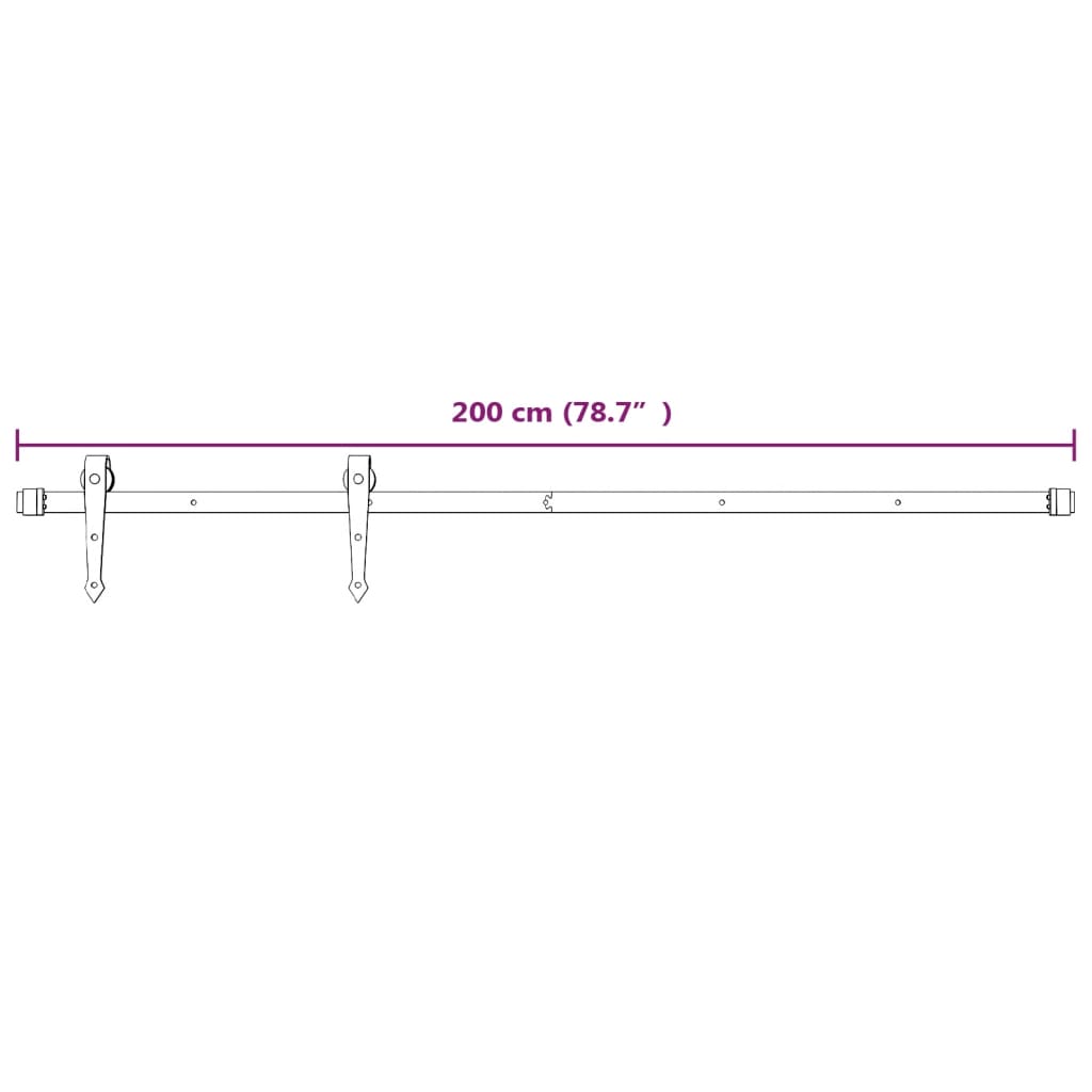 vidaXL Schuifdeur met beslag 90x210 cm massief grenenhout