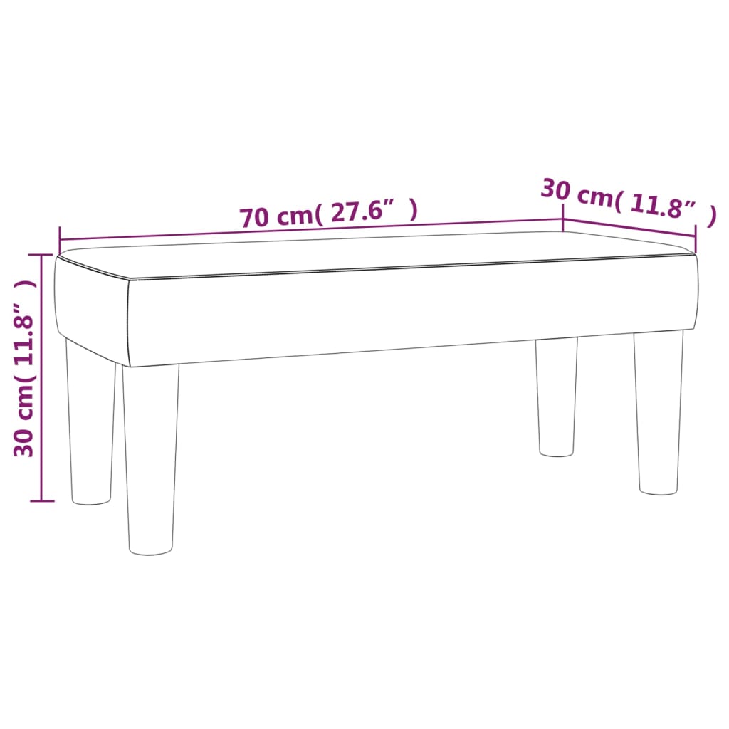 vidaXL Bankje 70x30x30 cm fluweel zwart