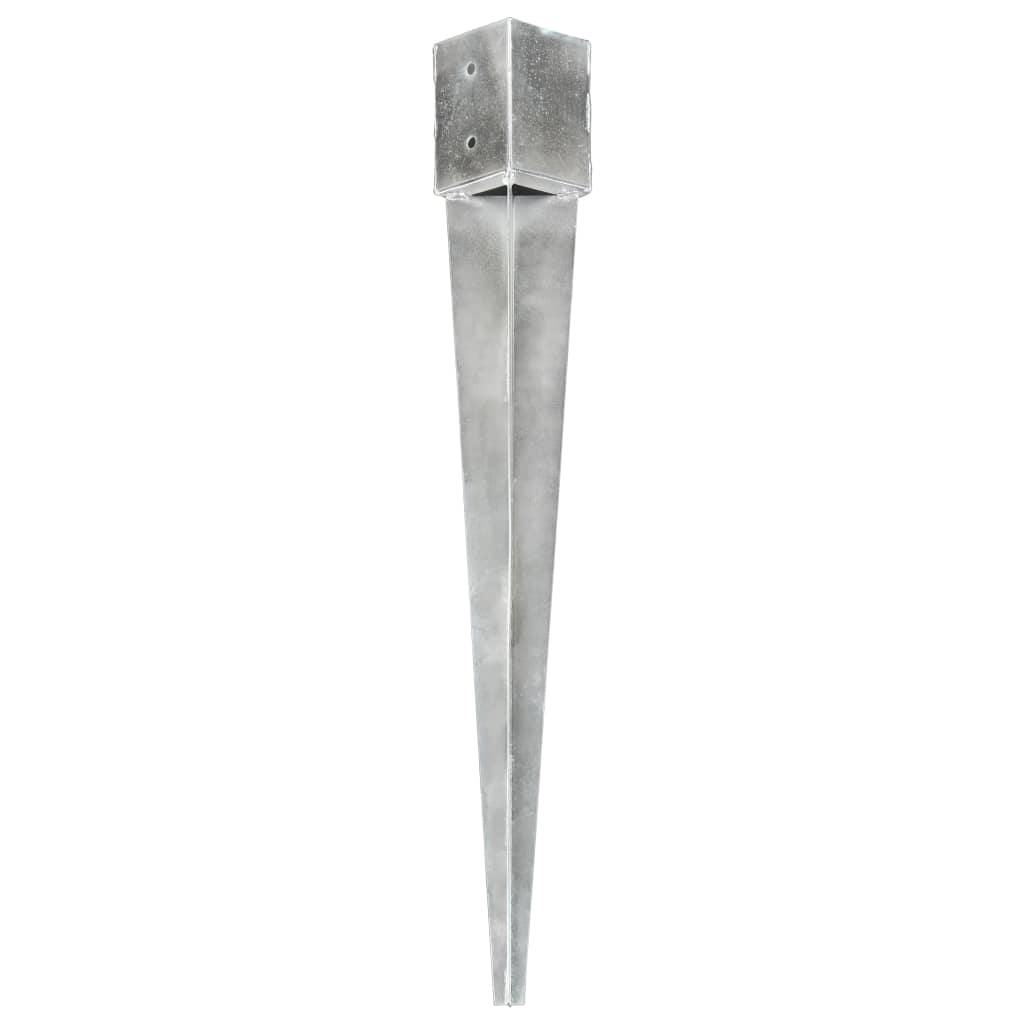 vidaXL Grondpinnen 6 st 12x12x89 cm gegalvaniseerd staal zilverkleurig